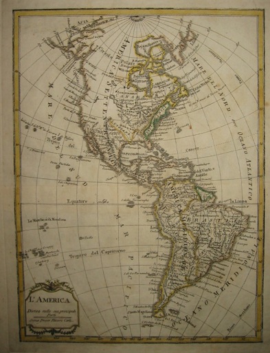 Pazzini Carli Vincenzo L'America divisa nelle sue principali parti 1789 Siena 